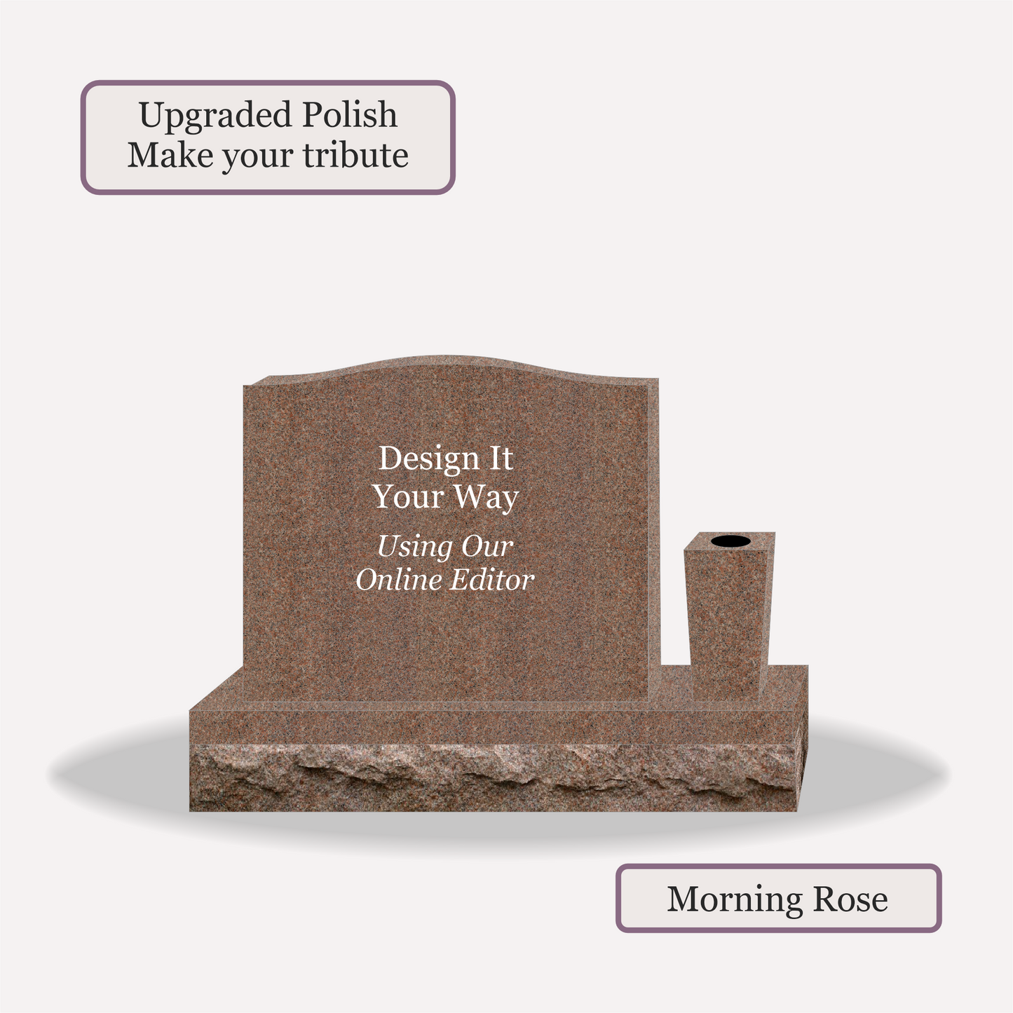 Upright Monument With 1 Vase β 24x6x20 upright on 36x12x6 Base