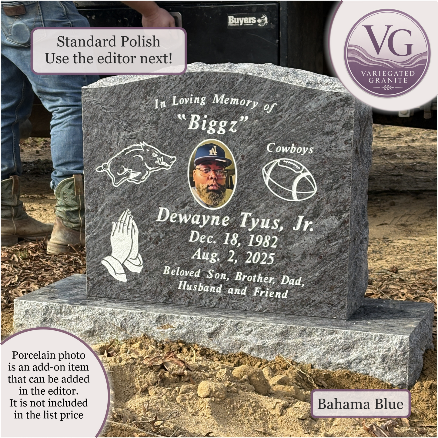 Upright Monument – 24x6x20 upright on 36x12x6 Base