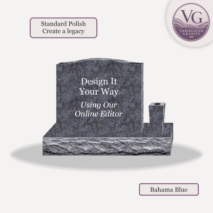 Upright Monument With 1 Vase – 28x6x24 upright on 42x12x6 Base