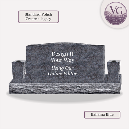 Companion Monument With 2 Vases – 42x6x20 upright on 60x12x6 Base