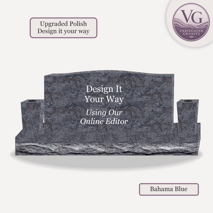 Companion Monument With 2 Vases – 42x6x20 upright on 60x12x6 Base