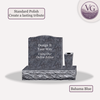 Upright Monument With 1 Vase – 20x4x20 upright on 32x8x6 Base