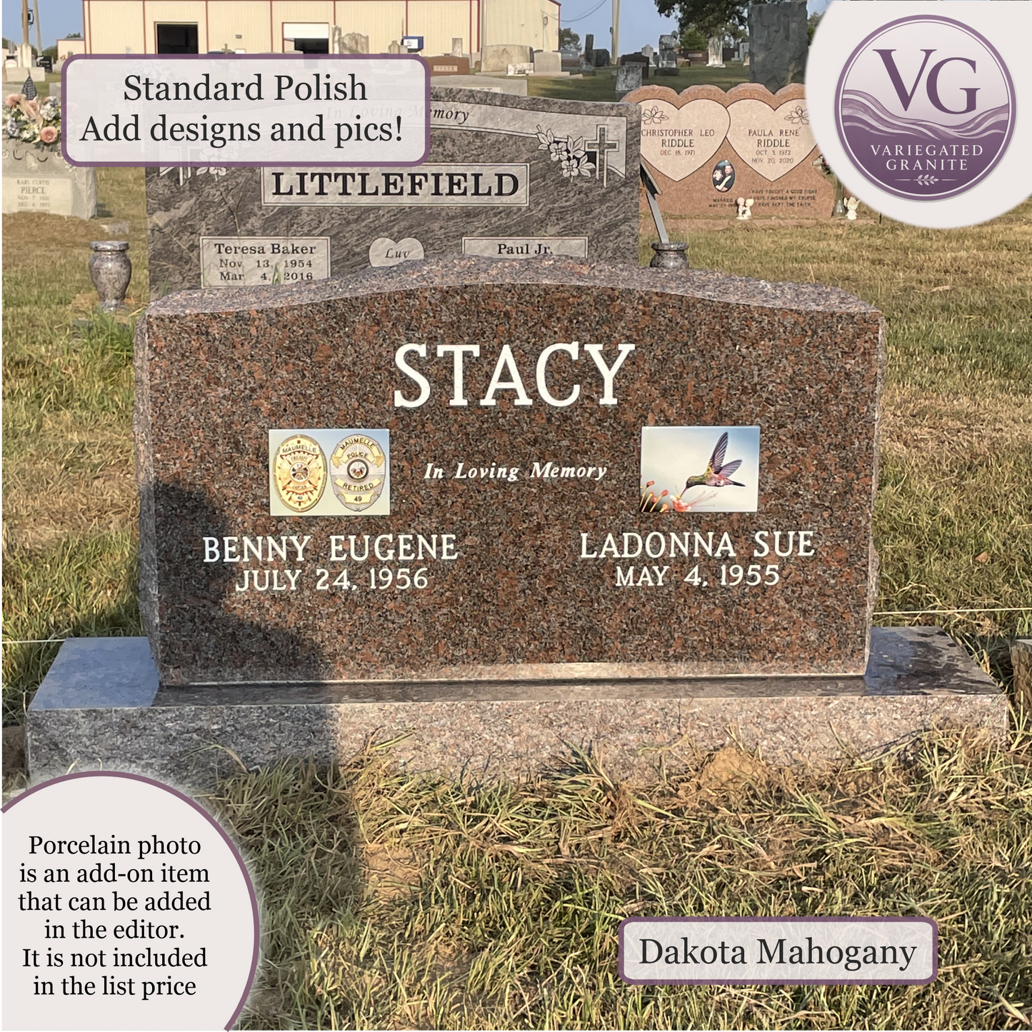 Companion Monument – 36x6x20 upright on 48x12x6 Base