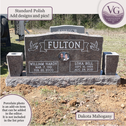 Companion Monument With 2 Vases – 36x6x20 upright on 54x12x6 Base