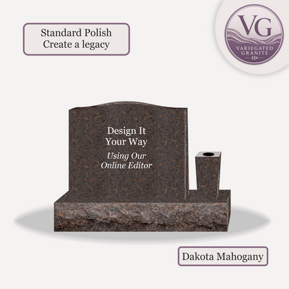 Upright Monument With 1 Vase – 24x6x20 upright on 36x12x6 Base