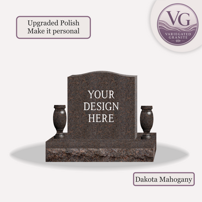 Upright Monument With 2 Vases – 20x4x20 upright on 32x8x6 Base