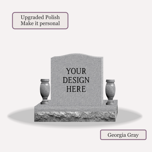 Upright Monument With 2 Vases – 20x4x20 upright on 32x8x6 Base