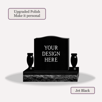 Upright Monument With 2 Vases – 20x4x20 upright on 32x8x6 Base