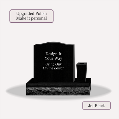 Upright Monument With 1 Vase – 20x4x20 upright on 32x8x6 Base