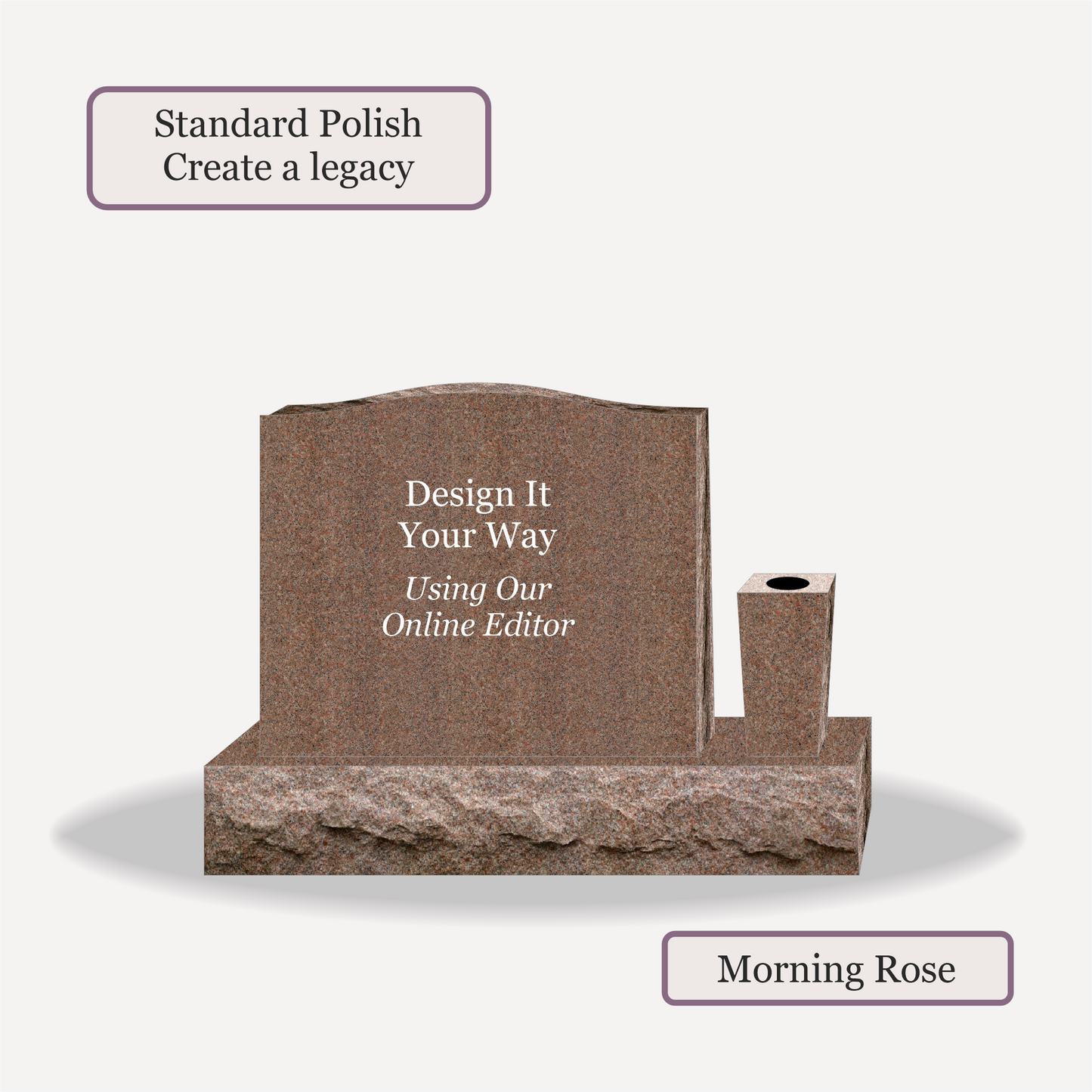 Upright Monument With 1 Vase – 24x6x20 upright on 36x12x6 Base